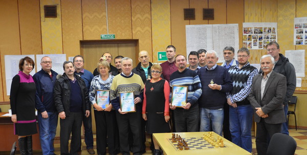Участники шахматного турнира между членскими организациями Тамбовского Профобъединения.